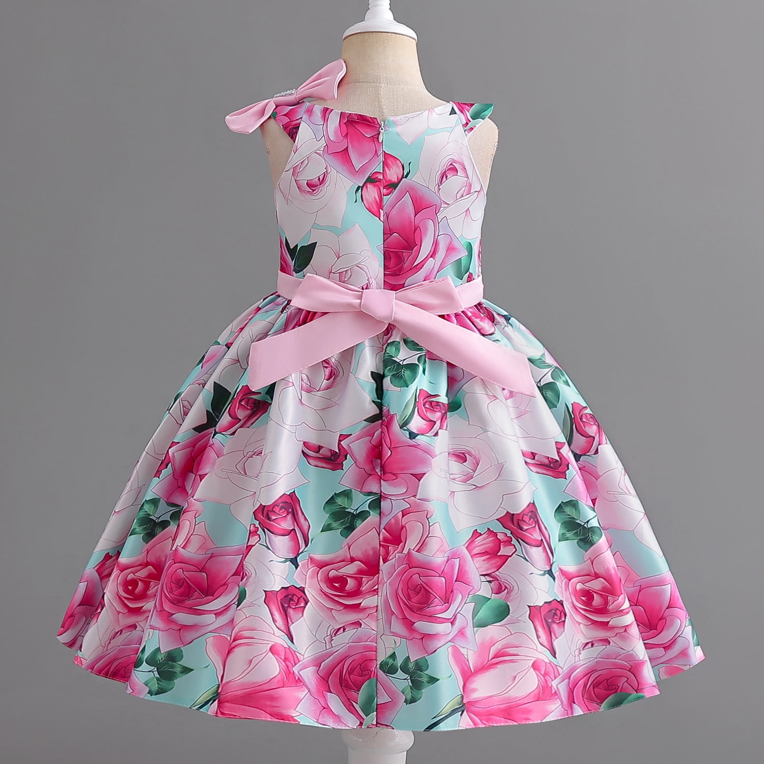 Big Kid Girl Dress Thanksgiving Dress Baby Girl Child Girls Pageant Dress Party Fly Sleeve Bowknot Gown Dresses Girls Clothes Pink 3 4 Years Walmart
