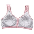 thumbnail image 5 of Bigersell Bra for Women Front Snap Closure V-Neck Wire-Free Bra Support Women Sports Bra Women Bralette Bra Style R-26 Basic Bra Strap Nylon Seamless Bra Feature Everyday Bras Underwear Pink 5XL, 5 of 6