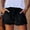 Black, variant on Textilo Jeans Shorts for Women Elastic Waist Drawstring Frayed Hem Jorts with Pockets High Waisted Jean Shorts Summer Casual Lightweight Comfy Short Pants,Black M