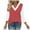 Red, variant on Womens Plus Size Tops 3/4 Sleeve Dressy Blouses V-Neck Casual Loose Tunic Tops Summer Pullover Blouse Shirts S-3XL