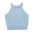 thumbnail image 1 of HBFAGFB Débardeurs pour Femmes Mode Col Rond Ajusté Sans Manches T-Shirt Polyvalent Gilet Bleu Taille G, 1 of 5