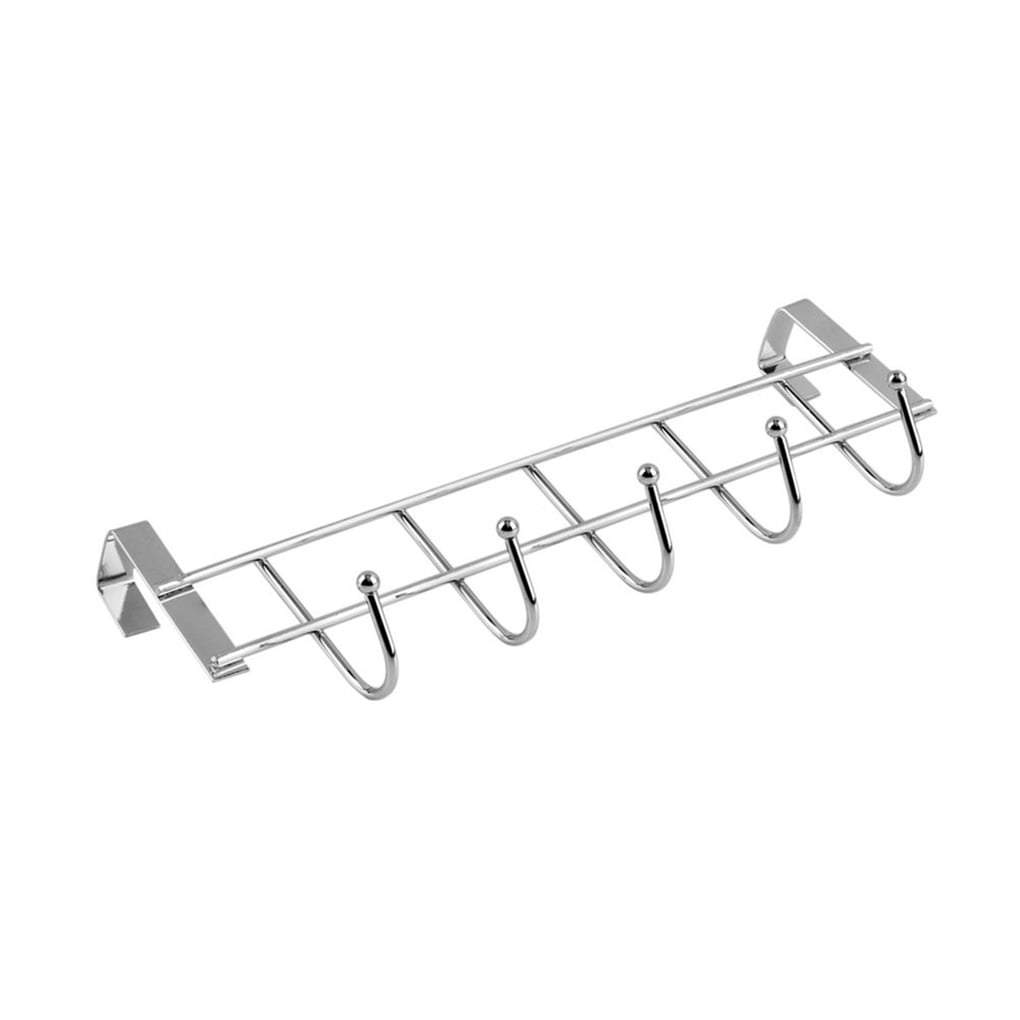 Over Door Home Rack Hook Organizer Bathroom Kitchen Coat Towel Hanger Rack Holder Shelf 5 Hooks