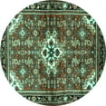 thumbnail image 1 of Ahgly Company Indoor Round Persian Turquoise Blue Traditional Area Rugs, 3' Round, 1 of 4