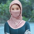 thumbnail image 1 of DYNWAVECA Summer Balaclava Cycling Sunproof Hood Sun Hat for Camping Motorcycle Riding Pink, 1 of 10