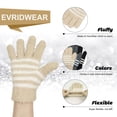 thumbnail image 3 of EvridWear Kids Warm Winter Gloves, Full Fingers, Fluffy Stripe Mitten for Little Boys & Girls, 3 Pairs, Black+Gray+Beige, L/8-14Years, 3 of 8