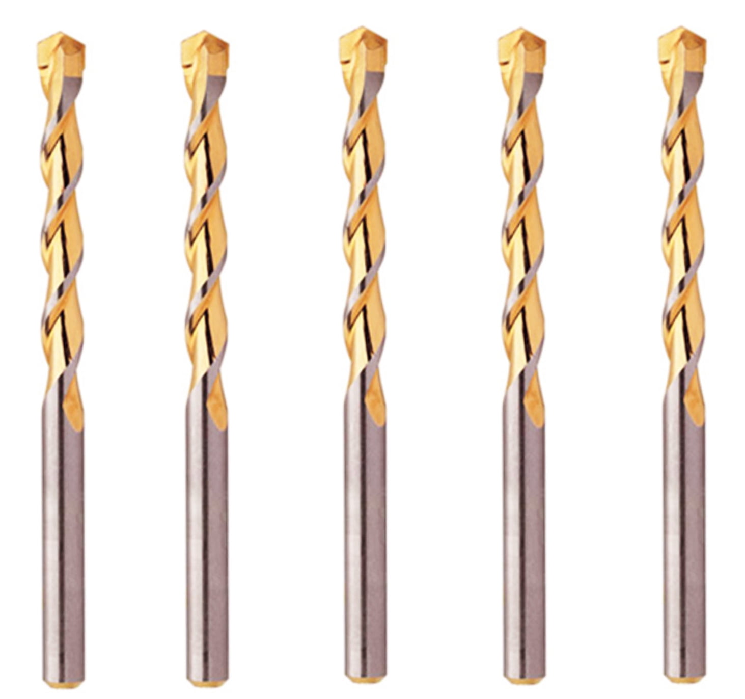 MaxCraft Masonry Drill Bit Set Golden Flute Drill Rock Concrete 5Pcs 1