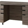thumbnail image 2 of Allora Modern Style Wood Desk with Locking Drawers in Brown, 2 of 4