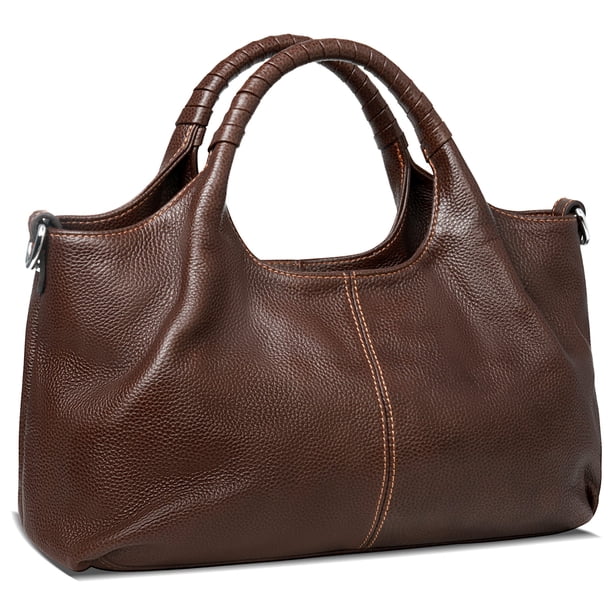 Monedero Iwee de piel bronceada para mujer, color café