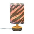 thumbnail image 2 of Pink Rose Glitter Zebra Stripes Bedside Table Lamp LED Warm Lights with USB Charging Port Retro Cylinder Desk Lamps, 2 of 7