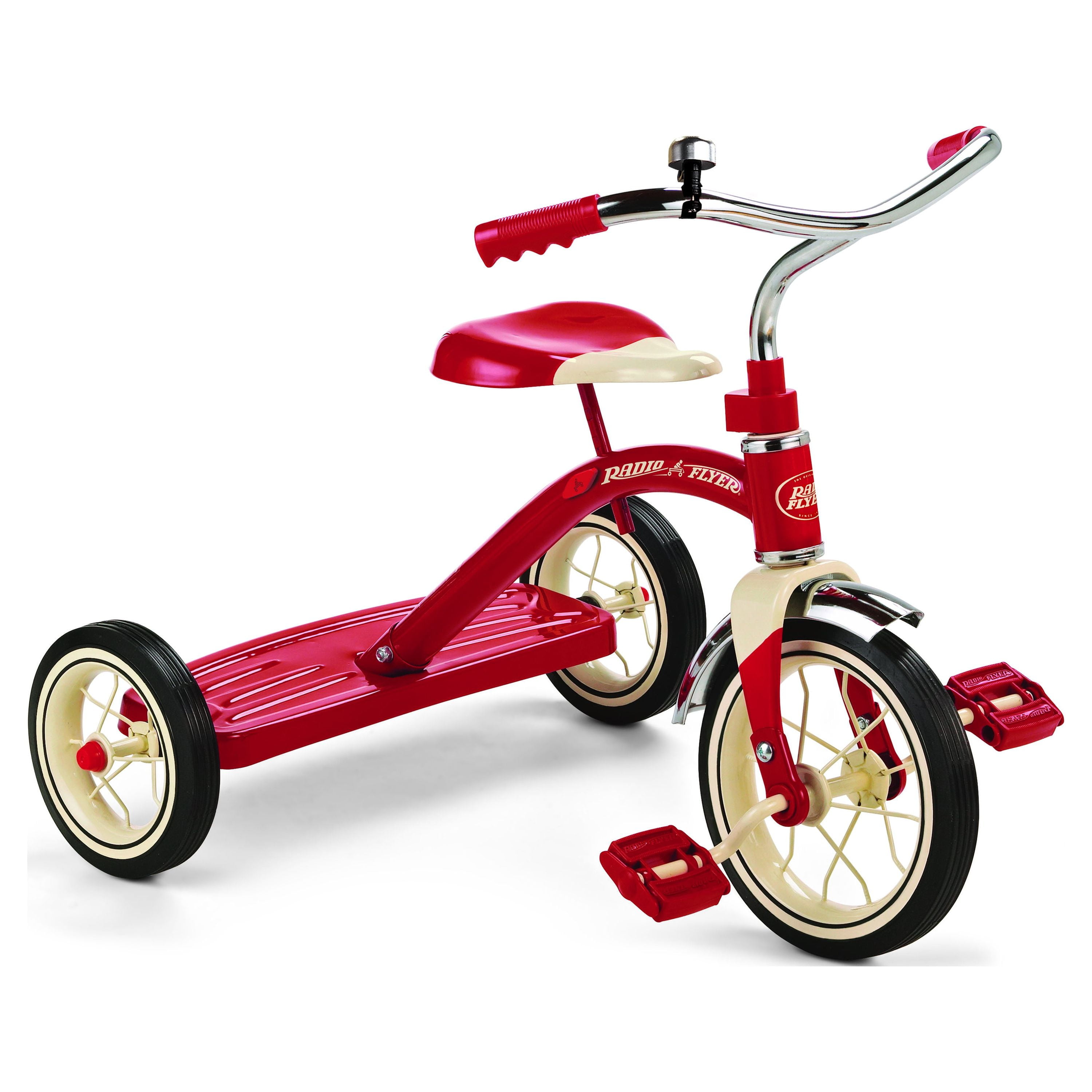 Radio Flyer Deluxe Metal Rider Red Trike Dual Riding Concept Parent Push Handle for Boys and Girls Walmart