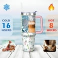 thumbnail image 4 of 40oz Cute Childish Tooth Stainless Steel Flip Straw Tumbler Spill Proof Travel Cup Double Wall Vacuum Insulated Coffee Mug with Handle, 4 of 6