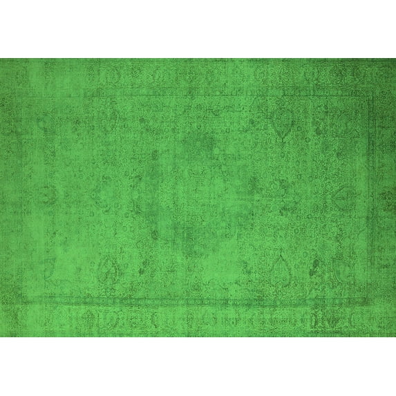 Ahgly Company Indoor Rectangle Oriental Green Industrial Area Rugs, 3' x 5'