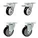 thumbnail image 3 of Polyurethane Swivel Top Plate Caster Set of 4 with 4 Inch Black Wheels - Includes 2 Swivel with Total Locking Brakes and 2 Swivel - 1400 lbs. Total Capacity - Service Caster Brand, 3 of 4