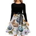 thumbnail image 4 of HOXZODT Womens Easter Dress 2026 Long Sleeve A-Line Zipper Dresses for Women Holiday Bunny Egg Print Spring Dress, White, L, 4 of 4