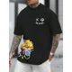 thumbnail image 3 of Camiseta de verano 100% algodón puro para hombre, talla holgada, con estampado de letras BE KIND, de dibujos animados, informal, cómoda, con cuello redondo y manga corta, 3 of 5
