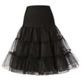 thumbnail image 5 of Skirts for Women Carnival Layered Petticoat Underfour Tier Soft Poofy Support Volume Enhancement Womens Skirt Black, 5 of 5