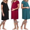 thumbnail image 5 of Hanerdun Women Pregnancy Maternity Dress Female Mini Pregnancy Dresses Dark Red L, 5 of 5