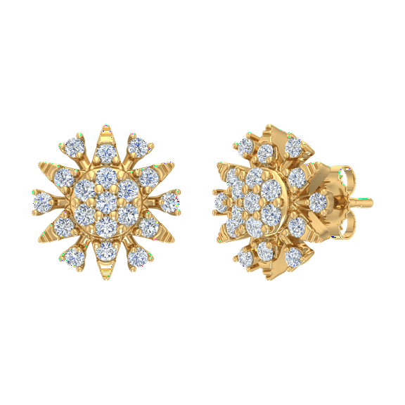 1/2 Carat Diamond Stud Earrings in 14K Yellow Gold