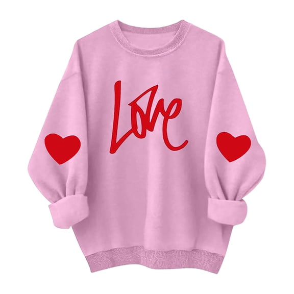 Likimi Kids Toddler Girls Boys T Shirts Valentine'S Day Letter Print Long Sleeve Crew Neck Winter Warm Pullover Comfort Fashion Tops Pink Size 2-3 Years