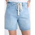 thumbnail image 4 of Free Assembly Women's Denim Shorts with Twill Tie, 6" Inseam, Sizes 0-18, 4 of 5