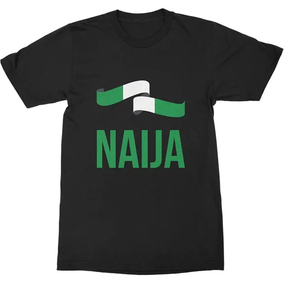 Naija Pride Nigeria Flag Graphic T-Shirt - Retro African Heritage Unisex Cotton Tee - Green and White Patriotic Apparel