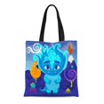 thumbnail image 1 of JSDART Sac Fourre-Tout en Toile Petit Dragon Monstre dans le Monde Magique Arbre de Feu Réutilisable Sac à Provisions, 1 of 1