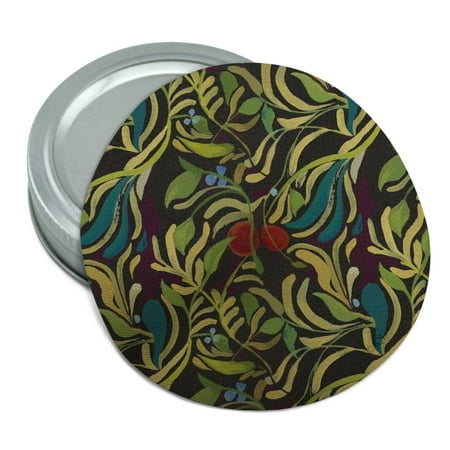 

Floral Fruit Vines Black Pattern Round Rubber Non-Slip Jar Gripper Lid Opener