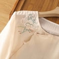 thumbnail image 4 of Women's 3/4 Sleeve Tops Plus Size Solid Embroidered Round Collar Summer Top, 4 of 9