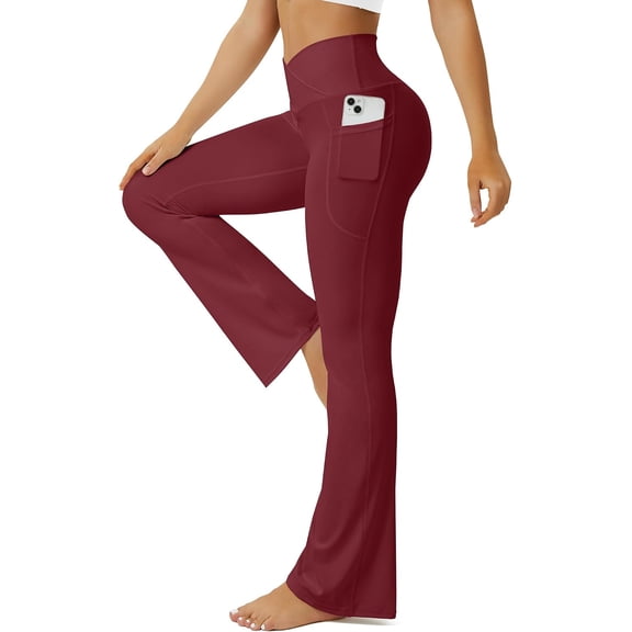 Yoga Pants Women, Womens Yoga Pants with Pockets Seamless High Waist Flare Leggings | 2 Pockets,No Front Seam,Flared Leg,High Waisted,Breathable and Stretch,Casual and Daily,Ideal for Any Occasions