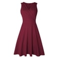 thumbnail image 1 of Guardurnaity Vestido casual Sin mangas Cómodo Vestido de verano Playa Vacaciones Escuela Graduación Vacaciones Fecha Noche Verano Ropa Accesorios Vestidos Vino rojo XXL, 1 of 6