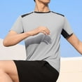 thumbnail image 1 of pstuiky camiseta de hombre, Blusa deportiva informal de color liso con cuello redondo y manga corta elástica para hombre camisas casuales para hombre m, 1 of 6