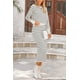 thumbnail image 3 of Conjunto de suéter PRETTYGARDEN, falda midi de punto a rayas blancas para mujer, 3 of 9