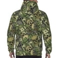 thumbnail image 3 of Bingfone Green Skulls Men's Drawstring Hoodie Long Sleeve Pocket Sweatshirts-Small, 3 of 6
