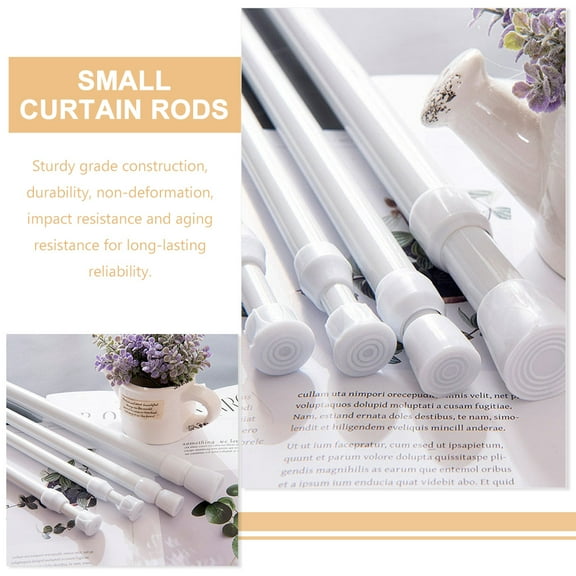 Baluue 2Pcs Adjustable Closet Rods White Spring Tension Rods for Hanging Clothes