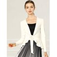 thumbnail image 3 of Women's Tie Front Metallic Ruffled Long Sleeve Open Cardigan, 3 of 6