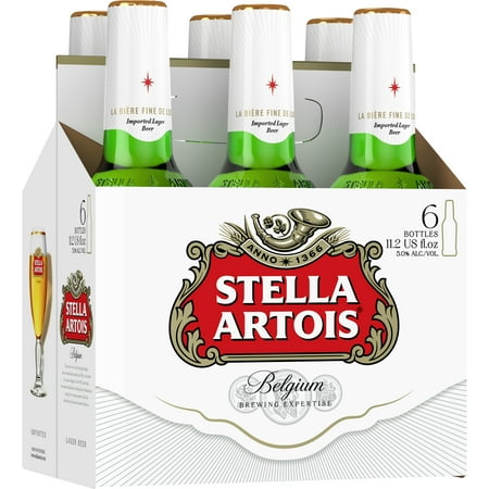 Stella Artois® Lager, 6 Pack 11 fl. oz. Bottles - Walmart.com