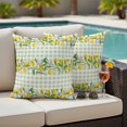 thumbnail image 2 of Outdoor Pillow Cover Yellow Lemon Set of 2 Waterproof Throw Pillowcases Summer Fruit Lemon Green White Buffalo Plaid Decorative Patio Furniture Pillows for Couch Garden Indoor & Outdoor Use, 2 of 9