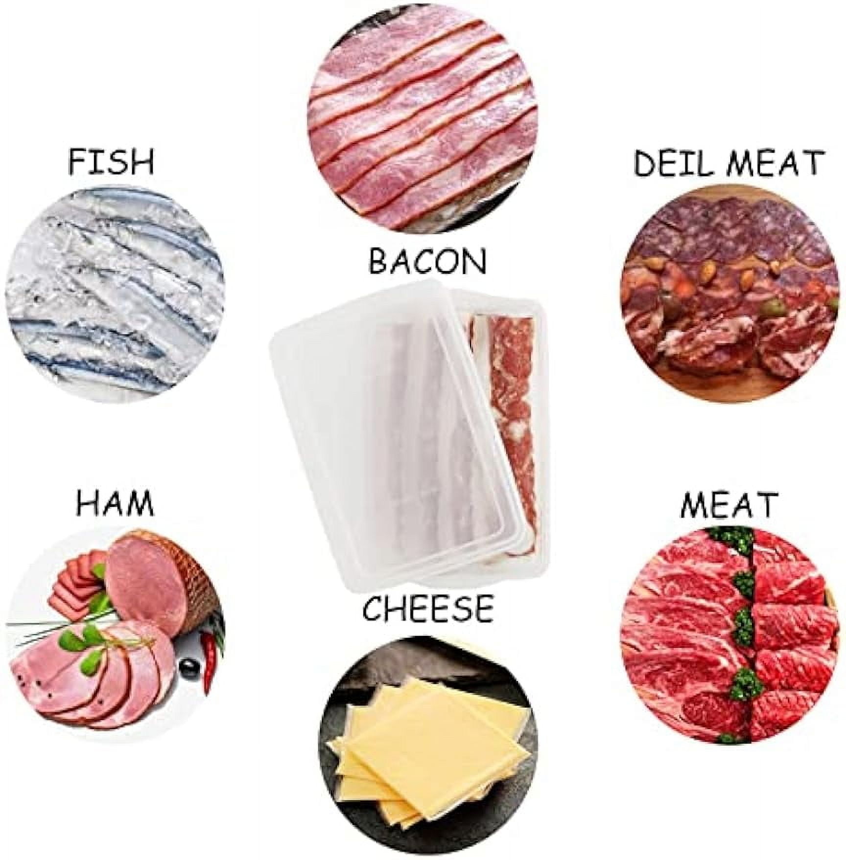 2 Pack Bacon Keeper, Deli Meat Saver Cheese Cold Cuts Plastic Food Storage Containers with lids, for Refrigerator, Lunch Box Christmas Cookie Holder Meal Prep Containers