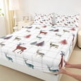 thumbnail image 3 of Homewish Boys Girls Jungle Safari Deer Twin Sheet Sets 3pcs,Geometric Plaid Grid Twin Fitted Sheet Microfiber,Woodland Wildlife Breathable Flat Sheet,Breathable Home Decor, 3 of 7