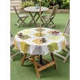 thumbnail image 3 of Yellow Orange Moroccan Outdoor Tablecloth - 54 Inch Round Dining Table Cover, Vintage Boho Geometric Pattern Gray Waterproof Outdoor Table Cloth with Umbrella Hole & Zipper for Picnic/Patio/Party, 3 of 7