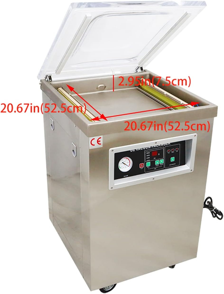 EQCOTWEA Vacuum Sealer Vacuum Packaging Machine for Fruits Vegetables Medicine Stainless Steel Sealing Length 20"