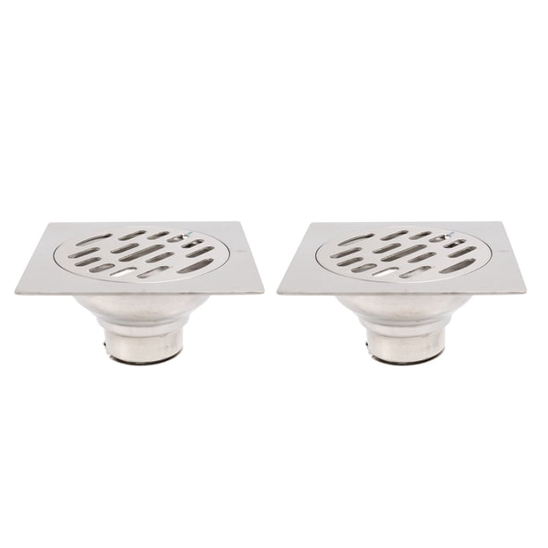 2X DesagüE de Piso Cuadrado Antiolor de Acero Inoxidable Grueso Tapa de DesagüE de Residuos DesagüE de Ducha de Baño de Hotel 100X100mm