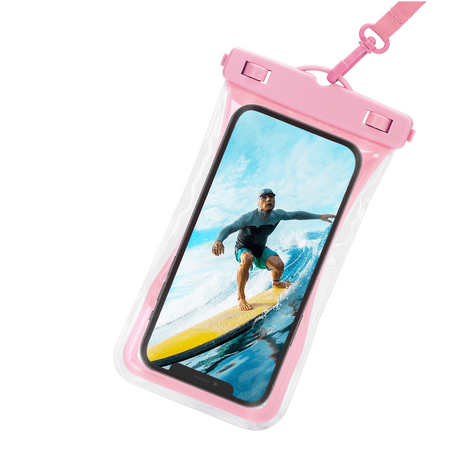 Urbanx Universal Waterproof Phone Pouch Cellphone Dry Bag Case Designed For Lava Z2s Perfect Fit for All Other Smartphones Up To 7  - Pink