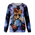 thumbnail image 4 of Sudadera de manga larga con estampado de cuello redondo para mujer Blusa informal Tops Pompotops gfhjh3252, 4 of 4