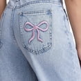 thumbnail image 3 of FEDPOP Girls Wide Leg Baggy Jeans, High Waisted Denim Pants with Pockets, Casual Y2K Loose Trousers for Kids, Blue, 8-14Y, 3 of 7