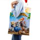 thumbnail image 4 of Zambezia Bolso de tela con estampado de lienzo para mujer, bolsa de compras reutilizable y estética, con cremallera interior, regalo para mujer, 35 × 40 cm., 4 of 6