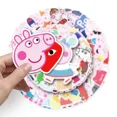 thumbnail image 3 of Pegatinas de Peppa Pig para teléfono móvil, pegatinas de dibujos animados de cerdos bonitos, taza de agua, cuaderno, Maleta, pegatina de Graffiti decorativa impermeable, 52 piezas por juego, 3 of 5