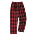thumbnail image 2 of Havenx Men's Pajama Bottoms Matching ComfortSoft Cotton Pj Pants Comfy Bottoms Plaid ComfortSoft Cotton Plaid Pajama Pants Plus Size Fuzzy Drawstring Sleepwear,Wine M, 2 of 6