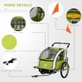 thumbnail image 5 of Aosom 2-in-1 Double Child Two-Wheel Bicycle Cargo Trailer with 2 Safety Harnesses, Green, 5 of 9