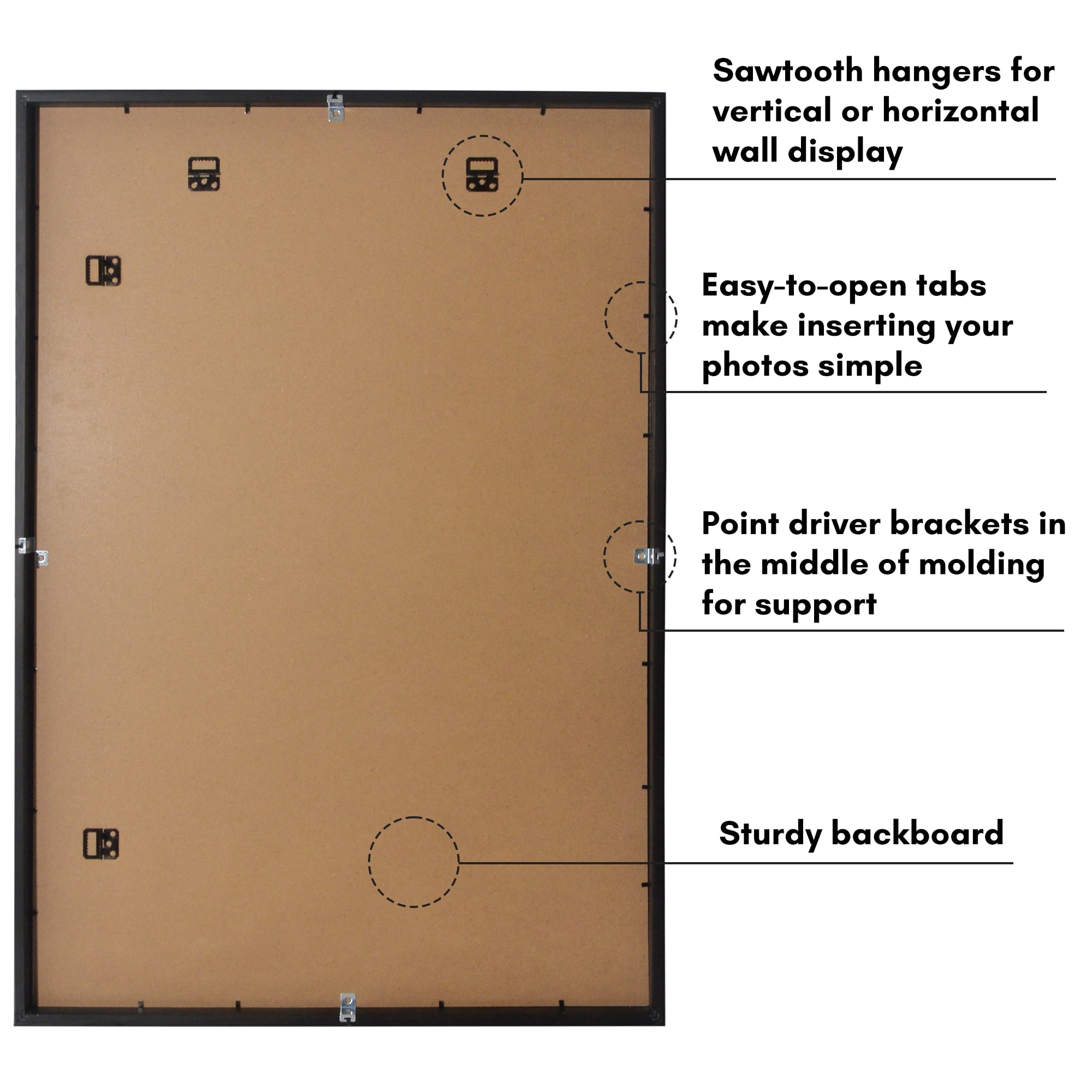 Americanflat 24x36 Poster Frame with Polished Plexiglass Soho Collection Gallery Style Deep Molding - Black